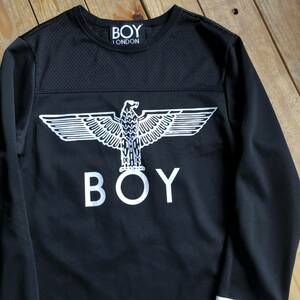 USA古着 BOY LONDON ボーイ ロンドン 長袖メッシュTシャツ メンズ Sサイズ パンク イギリスブランド ナンバリング ブラック T1918