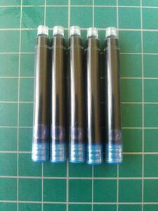 万年筆インク カートリッジ 青色 2.6mm ヨーロッパ規格 5本セット 検)ダイソー 汎用 ブルーブラック 