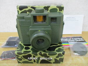 e10-4（HOLGA 120 CFN-X カラーフラッシュ カメラ）ARMY HORUGA アーミーホルガ フィルムカメラ トイカメラ 動作未確認 現状品
