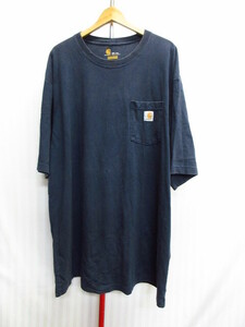 カーハート　ビッグサイズTシャツ　メンズ2XL XXL　紺　ポケットTシャツ　ビッグシルエットTシャツ　オーバーサイズ半袖カットソー　06211