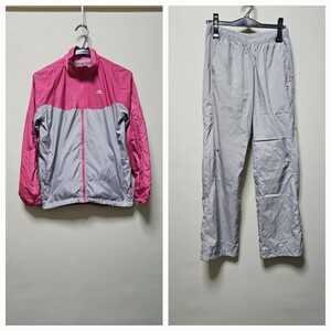 ellesse　エレッセ　ナイロンジャケット&パンツ　上下セット　ピンクグレー　M　メッシュ裏地