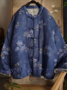 A5635☆新品ジャケット半纏 襤褸 羽織物 アウター コート中綿 アンティーク風 洋服ミックス ロマンファッション ポップ 楽ちん 上品な花柄