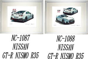 NC-1087スカイラインGT-R・NC-1088 GT-R NISMO限定版画300部 直筆サイン有 額装済●作家 平右ヱ門 希望ナンバーをお選びください。