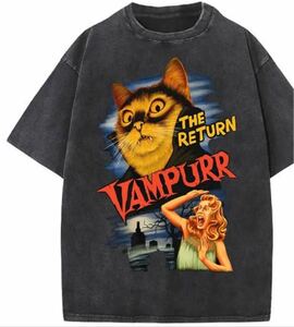 加工Tシャツ tee cat キャット vampire 吸血鬼 古着加工