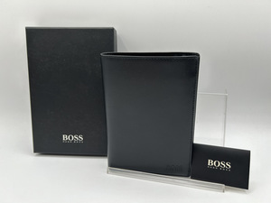 7281-00★♪美品♪ヒューゴボス HUGO BOSS HUGO BOSS 手帳ケース/マルチケース/レザー/ブラック/正箱★