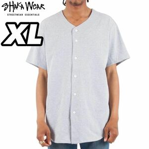 新品未使用 SHAKA WEAR シャカウェア 7.5オンス ベースボールシャツ BASEBALL JERSEY グレー XL