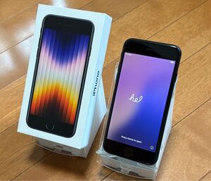 ★Apple iPhoneSE3 ミッドナイト 64GB　SIMフリー 黒 画面キズ無し（スレ傷も無し！！）　超美品！ 初期化済み