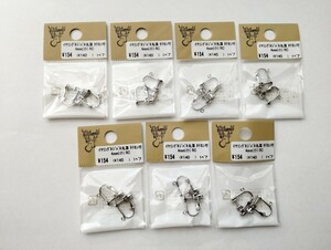 イヤリング ネジバネ式 丸皿 4mm タテカン付 7ペアセット ロジウムカラー シルバー アクセサリーパーツ 金属パーツ 貴和製作所