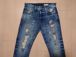 G-STAR RAW♪3301 STRAIGHT TAPERED♪ジースター♪Higa Denim O♪Vintage Mold Aged Restored 250♪W29 L32♪D11502 9785 A053