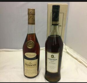 ブランデー ２本 ヘネシー Hennessy VSOP スリムボトル ＆ クルボアジェ COURVOISIER VSOP 700ml 40% 箱付 未開栓 古酒