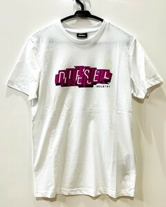 メンズ ディーゼル クルーネック プリント Tシャツ ホワイト XL