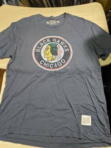 【服飾】 ビンテージ 古着 Tシャツ NHL ホッケー シカゴ ブラックホークス Chicago Blackhawks レトロブランド グレー L