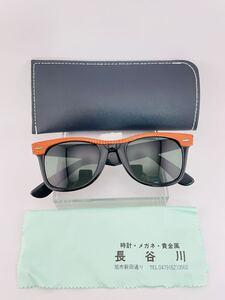 Qa33 Ray-Ban Wayfarer Leather貼り　ボシュロム製　ビンテージ　レイバン　 サングラス　ブラックフレーム　B&L RayBan USAレザー　G15 