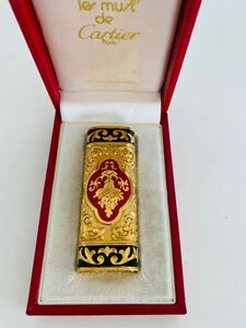 Cartier カルティエ lighter ライター 喫煙具 喫煙グッズ 18K Gold Filled GF 金張り rare レアデザイン 箱付 着火可