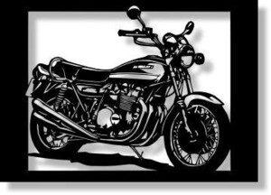 カワサキ(KAWASAKI) Z1の切り絵　【A4サイズ】[B4-001]