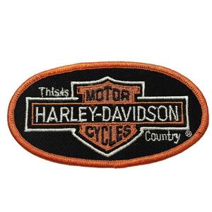 希少 80s USA製 ロゴ ワッペン 当時物 Harley-Davidson ビンテージ ハーレーダビッドソン パッチ 刺繍 バー&シールド　4.5インチ 