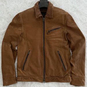 JACK ROSE ANTIQUE ジャックローズアンティーク シングルライダースジャケット ゴートレザー 山羊革 キャメル サイズ4