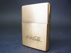 (CB265) 希少 Zippo Coca Cola ジッポ コカ コーラ フラットトップ ヴィンテージ 1937 レプリカ 企業 コラボ オイルライター ゴールド