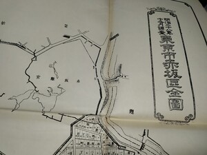 東京市赤坂区全図　明治28年12月調査　東京郵便電信局　地図　資料　76×70cm　　　　B308　　