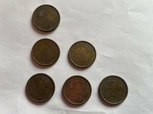 昭和２３年発行　１枚・昭和２４年発行　４枚　５円硬貨　５枚