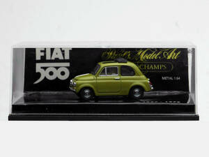 1/64 PMA フィアット 500 黄 1968 ルーフ開 Micro Champs 640-121500