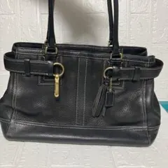 希少✨ 本革　コーチ COACH イタリア製 ショルダーバッグ 黒 A4OＫ