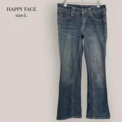 【ハッピーフェイス】HAPPY FACE フレアデニム　ジーンズ　ストレッチ