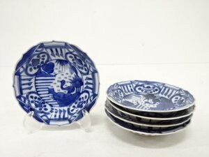 ys7277556; 宗sou 古伊万里　染付　花鳥　小皿　5客揃【道】