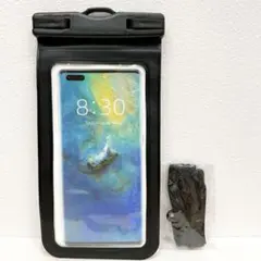 スマホ スマホ 防水ケース IPX8認定 スマホ 防水カバー ブラック