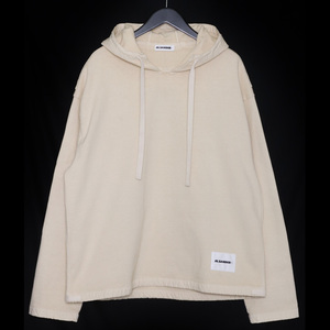 JIL SANDER+ ロゴパッチプルオーバーパーカー M アイボリー J47GU0010 JTN030 ジルサンダープラス LOGO PATCH HOODED ラベルポップオーバー