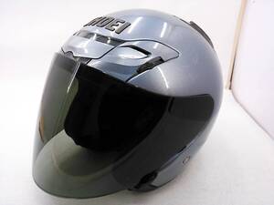 【送料無料】良品 SHOEI ショウエイ J-FORCEⅢ J-FORCE3 Jフォース3 パールグレーメタリック Mサイズ スモークシールド ジェットヘルメット