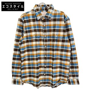 FILSON フィルソン 10689 ブラウン ヴィンテージ フランネル ワーク シャツ ブラウン×ブルー L トップス コットン メンズ 中古