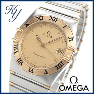 1円～ 価格高騰 3ヶ月保証付き 磨き済み 美品 本物 人気 OMEGA オメガ コンステレーション K18 コンビ ハーフバー メンズ 時計