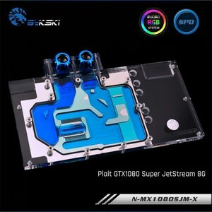 Bykski N-MX1080SJM-X,Full Cover Graphics Card Water Cooling Block for Palit GTX1080 SuperJ