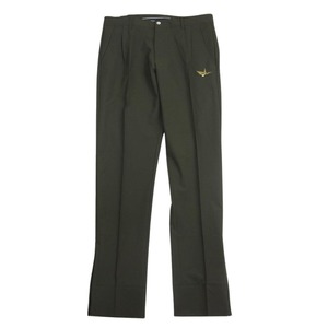 1piu1uguale3 ウノピュウノウグァーレトレ ゴルフ ZIP SLACKS ロゴ刺繍 裾ジップ スラックスパンツ カーキ系 5【中古】