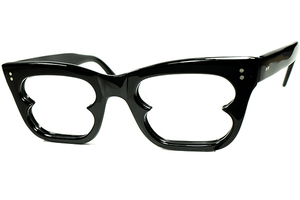  非日常的UNIQUEブリティッシュCLASSIC MODERN1960s デッド ENGLAND製 ウェリントン型リーディンググラス 老眼鏡 size46/20 BLACK a7368