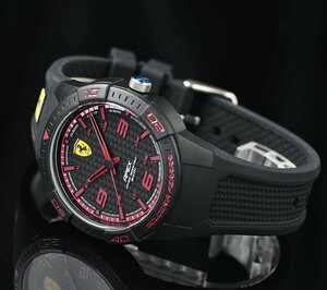 新品 フェラーリ公式 ブラック＆レッド 軽量モデル 30m防水 スクーデリア SCUDELIA FERRARI 腕時計 MOVADO メンズ 未使用