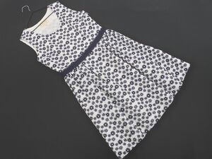 Chesty チェスティ 花柄 刺繍 ノースリーブ Aライン ワンピース size0/オフホワイト ■◆ ☆ efa4 レディース