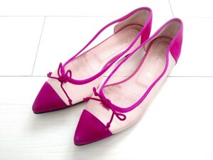 プリティ バレリーナ パンプス ピンク バレエシューズ フラット メッシュ リボン 36 Pretty Ballerinas