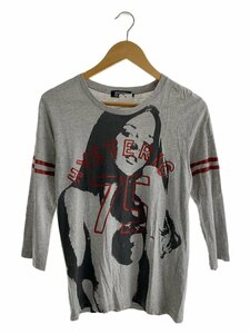 HYSTERIC GLAMOUR◆７分袖カットソー/S/コットン/GRY/プリント/4CL-6251