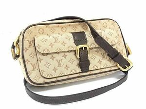 1円 LOUIS VUITTON ルイヴィトン M92218 モノグラムミニ ジュリエット クロスボディ ショルダーバッグ カーキ ベージュ系 BG9647