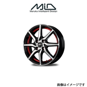 MID シュナイダー RX810 アルミホイール 1本 サンバー 200系(12×4J 4-100 INSET43 ブラックポリッシュ/アンダーカットレッド)SCHNEIDER