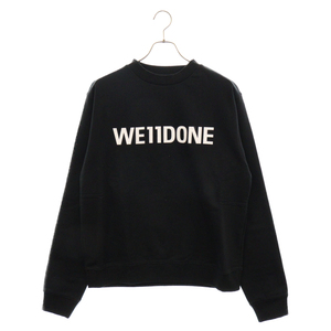 we11done ウェルダン Basic Logo Fitted Sweatshirt ベーシックロゴプリント クルーネック スウェット ブラック WD-TS3-22-844-U-BK