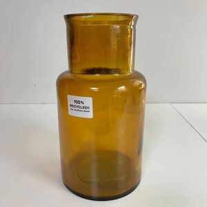 ガラス 瓶 ビン アンバー 琥珀色 収納 小物入れ 置物 インテリア リサイクル バレンシア スペイン