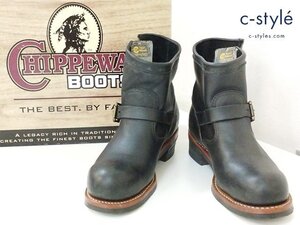 D278c [人気] CHIPPEWA チペワ エンジニアブーツ 91002 ショートブーツ 9E ブラック | シューズ O