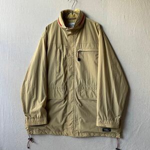 80s L.L.Bean マウンテンパーカー / M ナイロン ベージュ オレンジ ジャケット アウトドア フード USA ビンテージ 90s O4-10030-9673