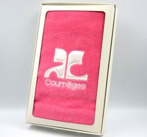 ■【未使用品】 Courreges クレージュ 綿100％ フェイスタオル 1枚 ピンク系 ブランド品 