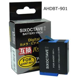 AHDBT-901 GoPro ゴープロ 互換バッテリー 1個　残量表示対応 純正充電器で充電可能 Hero9 Hero 9 black Hero10 Hero10 Black 対応