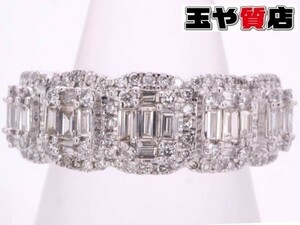 ダイヤ0.80ct デザイン リング 13.5号 K18WG ホワイトゴールド