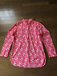 【中古】PEACH JOHN シャツワンピース ルームウェア レディース 長袖シャツ シャツ ピンク チェリー Cherry さくらんぼ